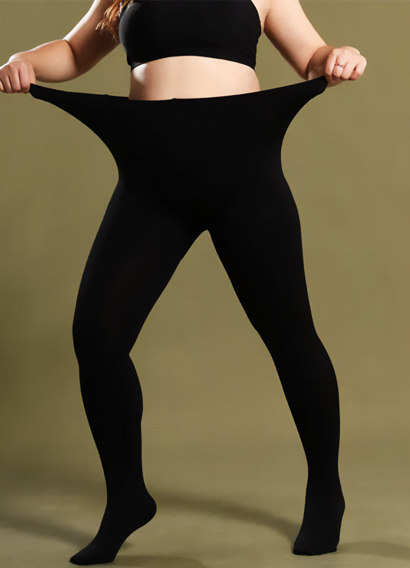 A woman wearing black tights and a bra top, showcasing a stylish and athletic tights- Muselot