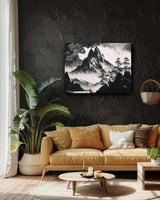 Monochrome mountains modern canvas art