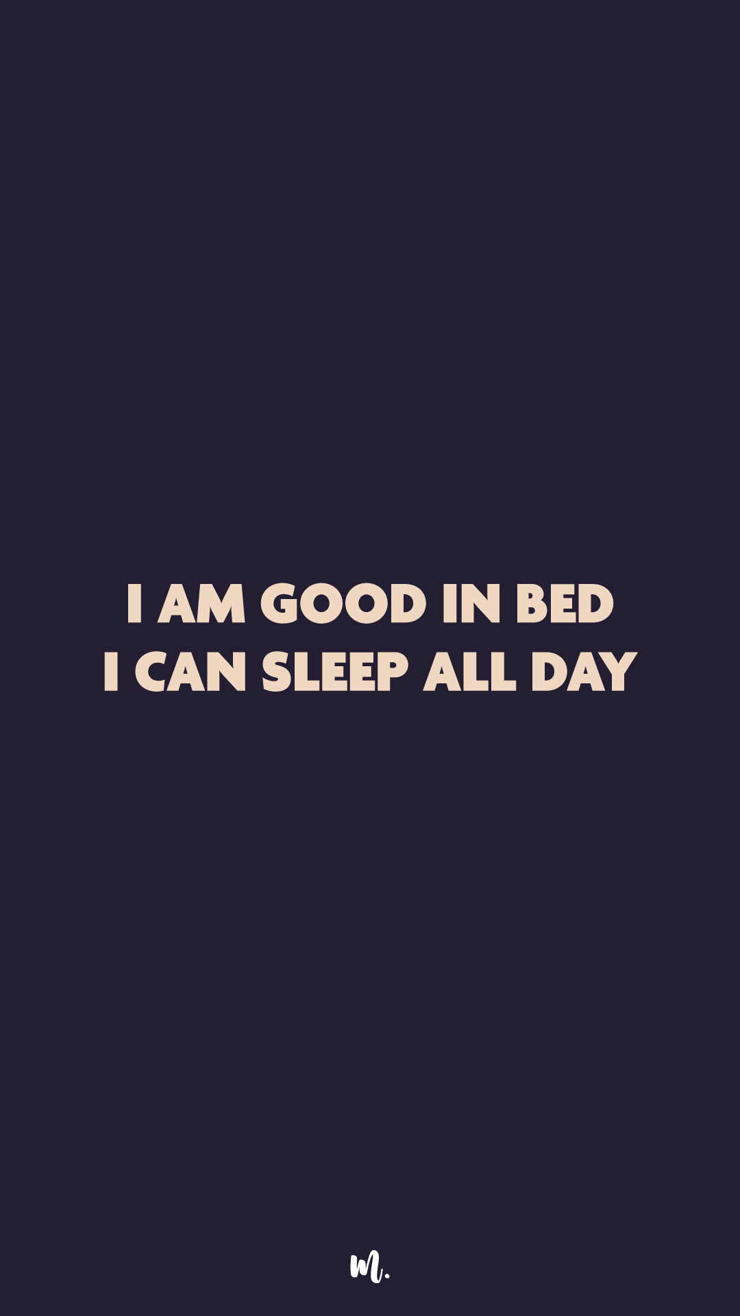 Graphic design showcasing the “I Am Good in Bed I Can Sleep All Day” statement, highlighting a cheeky, double-meaning humor concept on a deep solid background – Muselot
