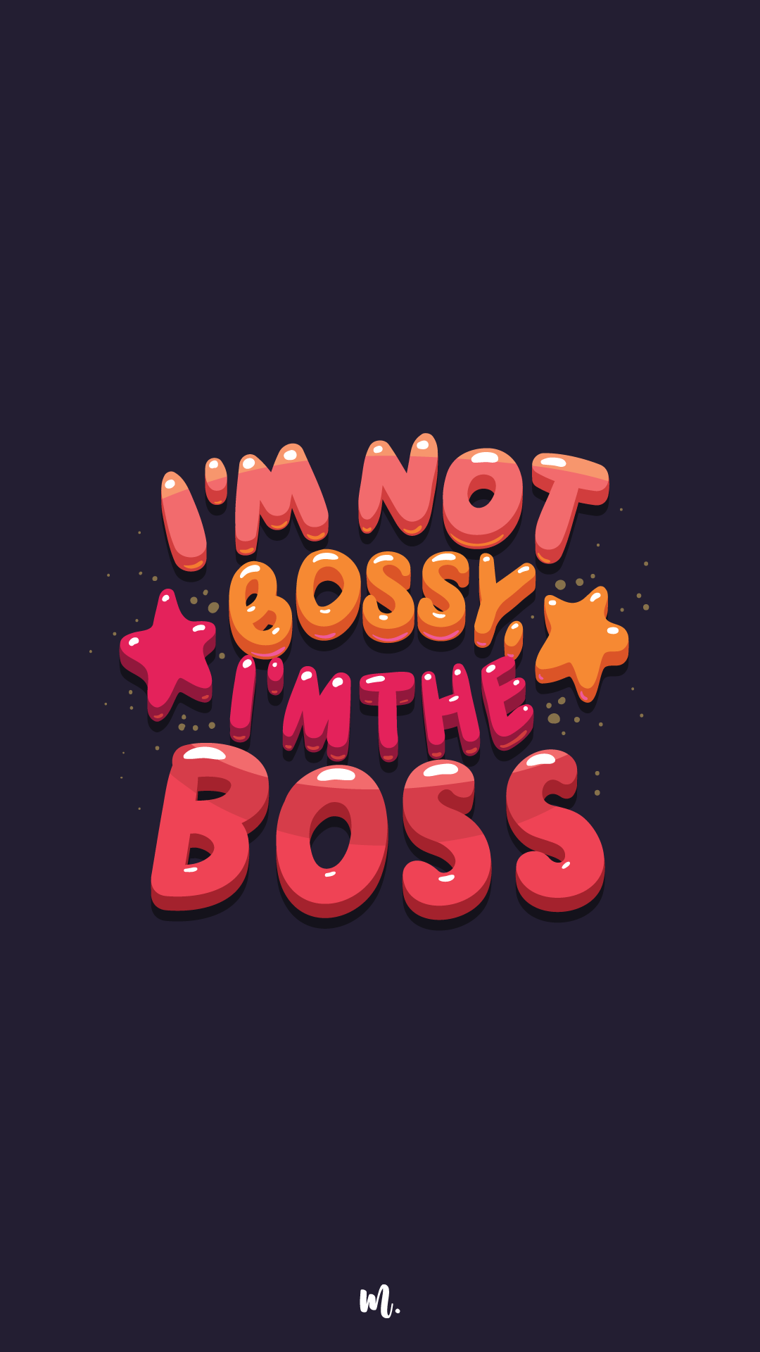 Colorful graphic design showcasing the “I’m Not Bossy I’m The Boss” statement, highlighting a bold, confident, and empowering attitude with vibrant playful typography on a deep solid background – Muselot