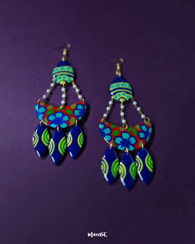 Mayoori chandbali earrings, displayed against a soft backdrop, with intricate detailing and a classic design that elevate their traditional charm and sophisticated elegance — Muselot.