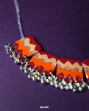 A detailed view of the Sehrish handmade traditional necklace set showcasing its ornate design with intricate patterns and fine artistry — Muselot.