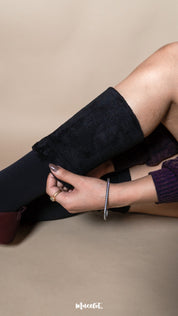 Knee-High Warm Furry Black Socks