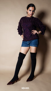 Knee-High Warm Furry Black Socks