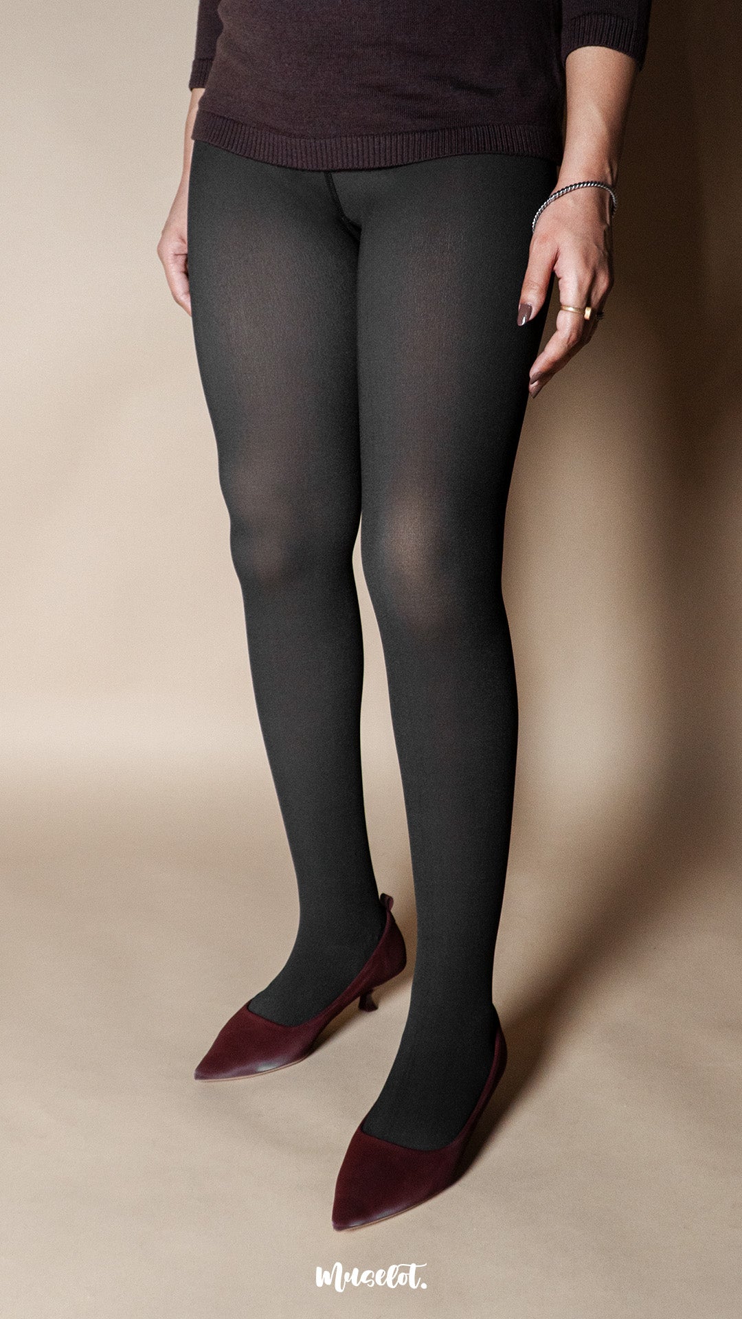 Sheer Fleece-Lined Stockings
