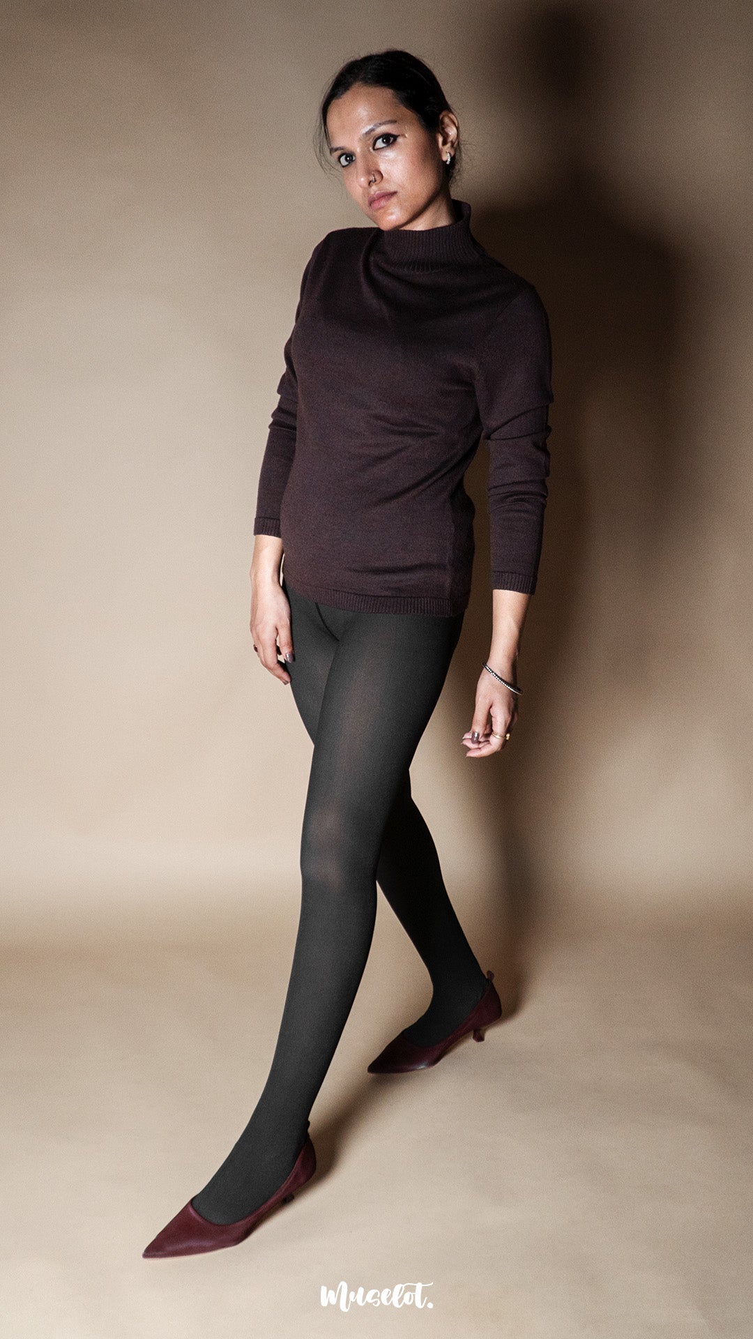 Sheer Fleece-Lined Stockings