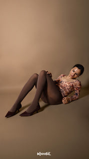 Semi Opaque Tear Proof Dark Brown Stockings