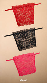Lacy Mockers Pack of 3  – Black, Red, Dark Pink