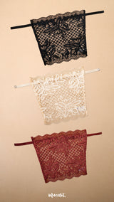 Lacy Mockers Pack of 3 - Black, Beige, Burgundy