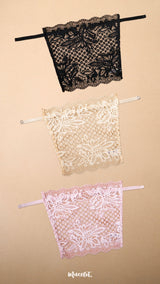 Lacy Mockers Pack of 3  – Black, Beige, Light Pink