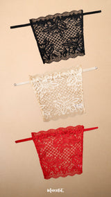 Lacy Mockers Pack of 3 – Black, Beige, Red
