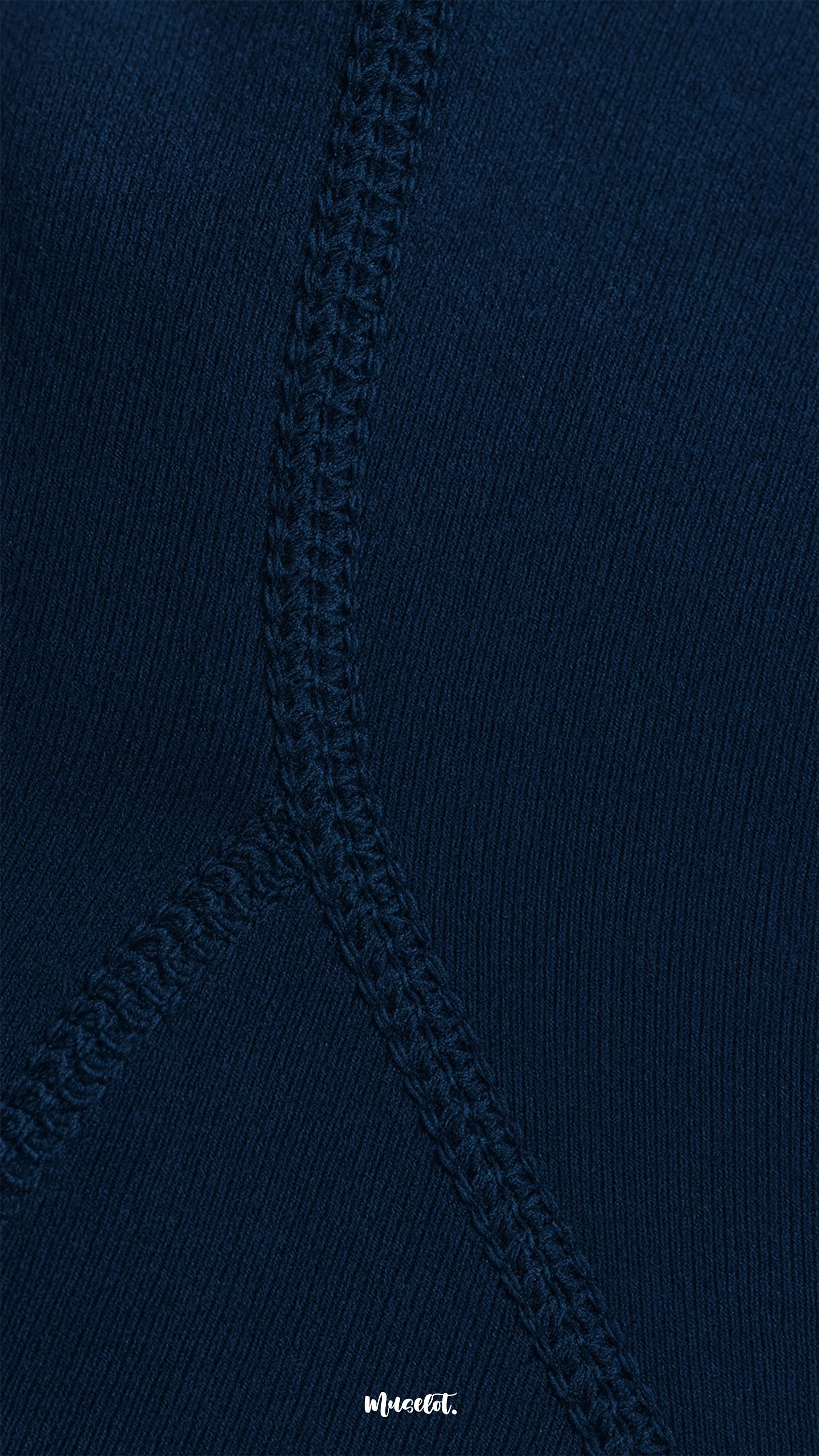 A close-up of navy blue opaque tights featuring strong double-stitched seams, highlighting durability, reinforced design, and premium quality finish - Muselot