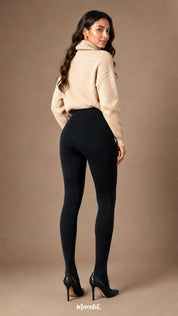Furry Bliss Black Warm Stockings