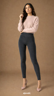 Furry Bliss Deep Grey Warm Stockings