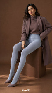 Furry Bliss Smoky Grey Warm Stockings