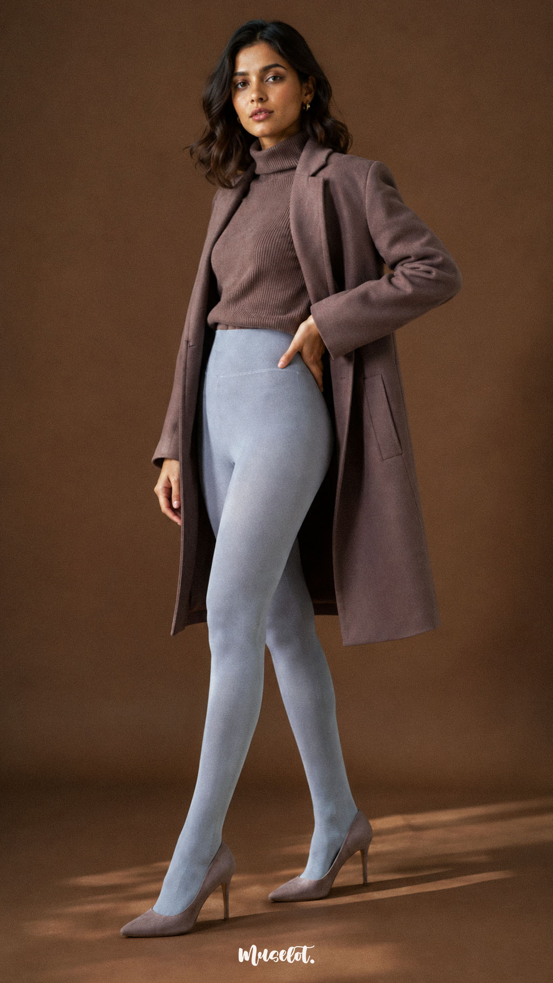 Furry Bliss Smoky Grey Warm Stockings