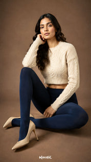 Furry Bliss Navy blue Warm Stockings