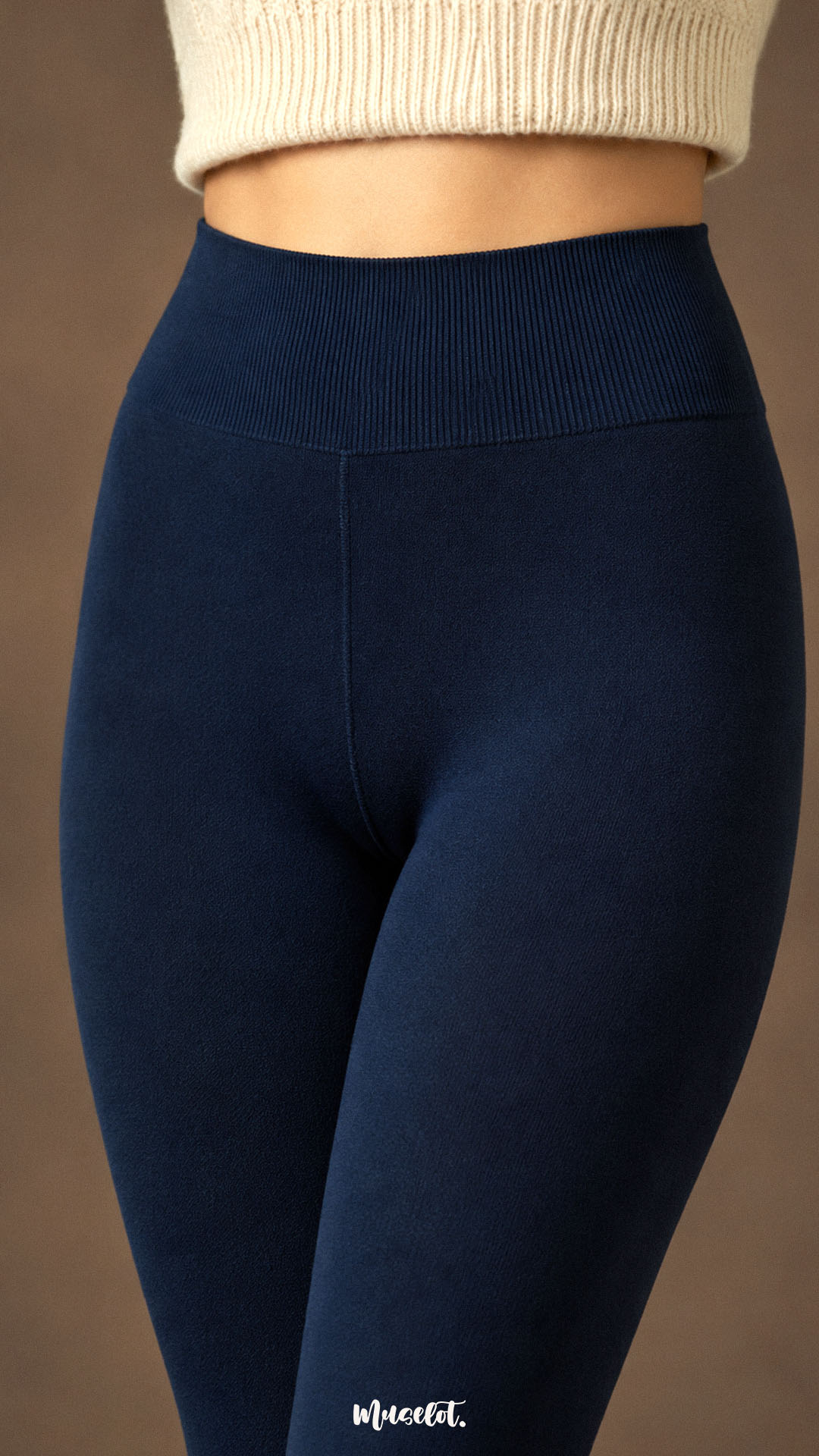 Furry Bliss Navy blue Warm Stockings