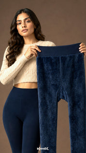 Furry Bliss Navy blue Warm Stockings
