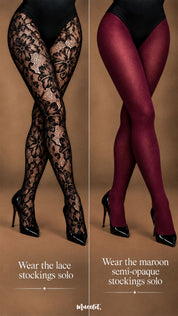 Mulberry Bloom - Layered Designer Stockings