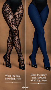 Moonlit Bloom - Layered Designer Stockings
