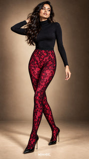 Scarlet Bloom - Layered Designer Stockings