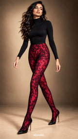 Scarlet Bloom - Layered Designer Stockings