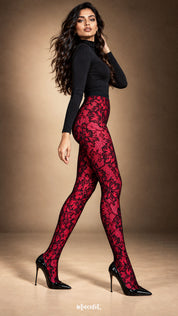 Scarlet Bloom - Layered Designer Stockings