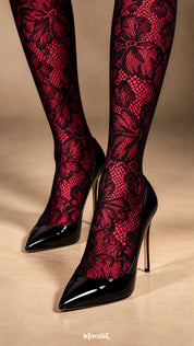 Scarlet Bloom - Layered Designer Stockings