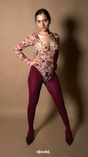 Semi Opaque Tear Proof Maroon Stockings