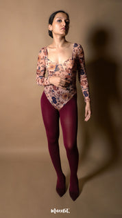 Semi Opaque Tear Proof Maroon Stockings