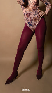 Semi Opaque Tear Proof Maroon Stockings