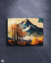 The modern landscape serene canvas art on a dark background features a tranquil scene with subtle, calming colors. The dark backdrop highlights the artwork's serene elements, creating a dramatic contrast that enhances the peaceful mood of the landscape. The combination adds depth and sophistication to the space.-Muselot