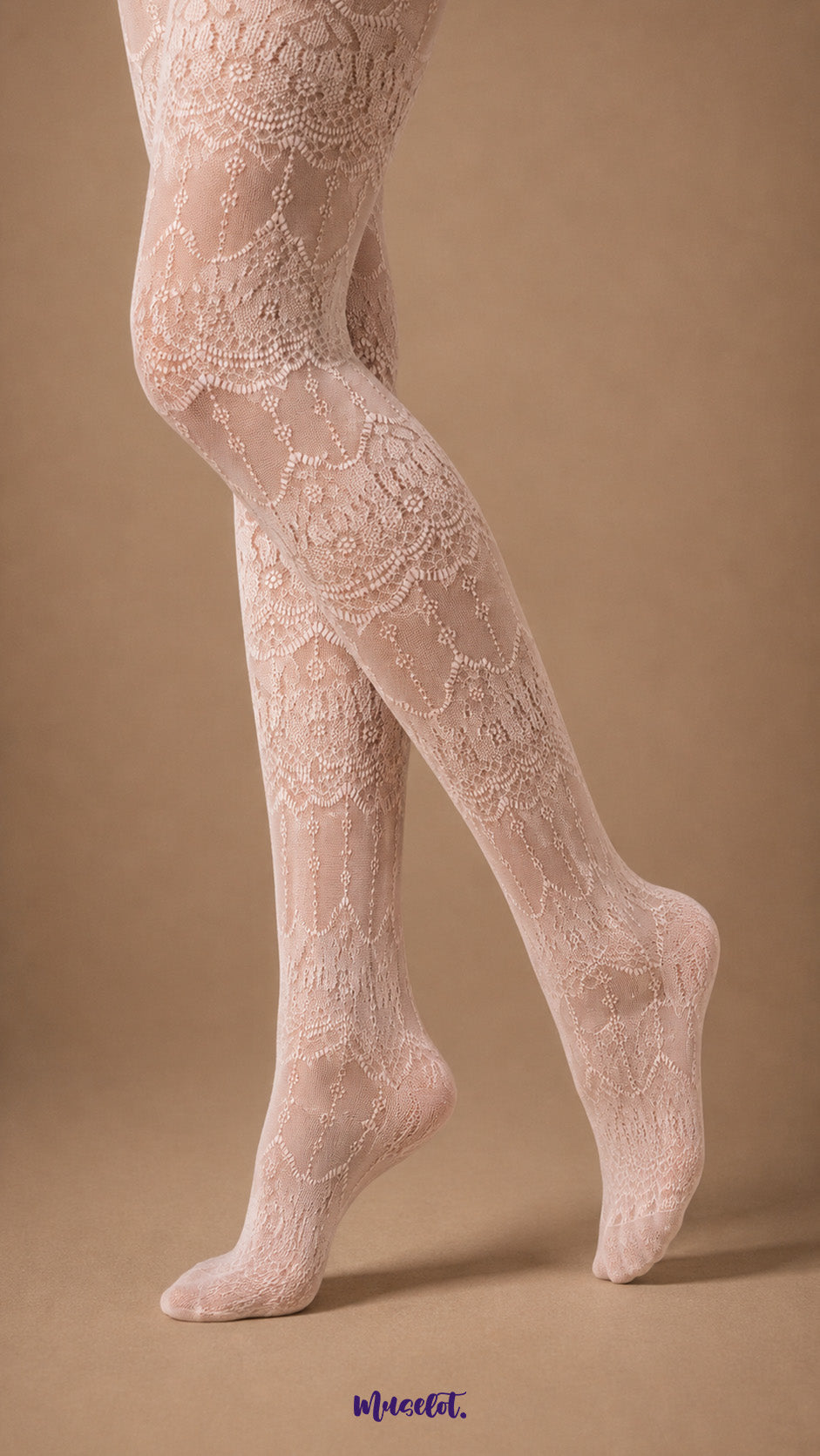 Pearl Ornate Designer Lace Stockings