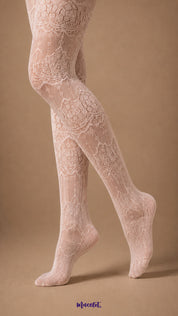 Pearl Ornate Designer Lace Stockings