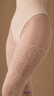 Pearl Ornate Designer Lace Stockings
