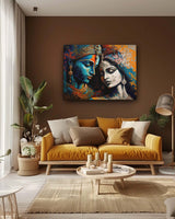 Radha Krishna's divine union canvas art