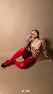 Semi Opaque Tear Proof Red Stockings
