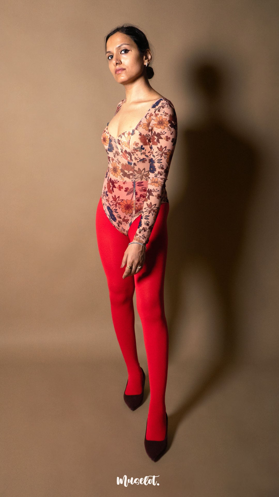 Semi Opaque Tear Proof Red Stockings