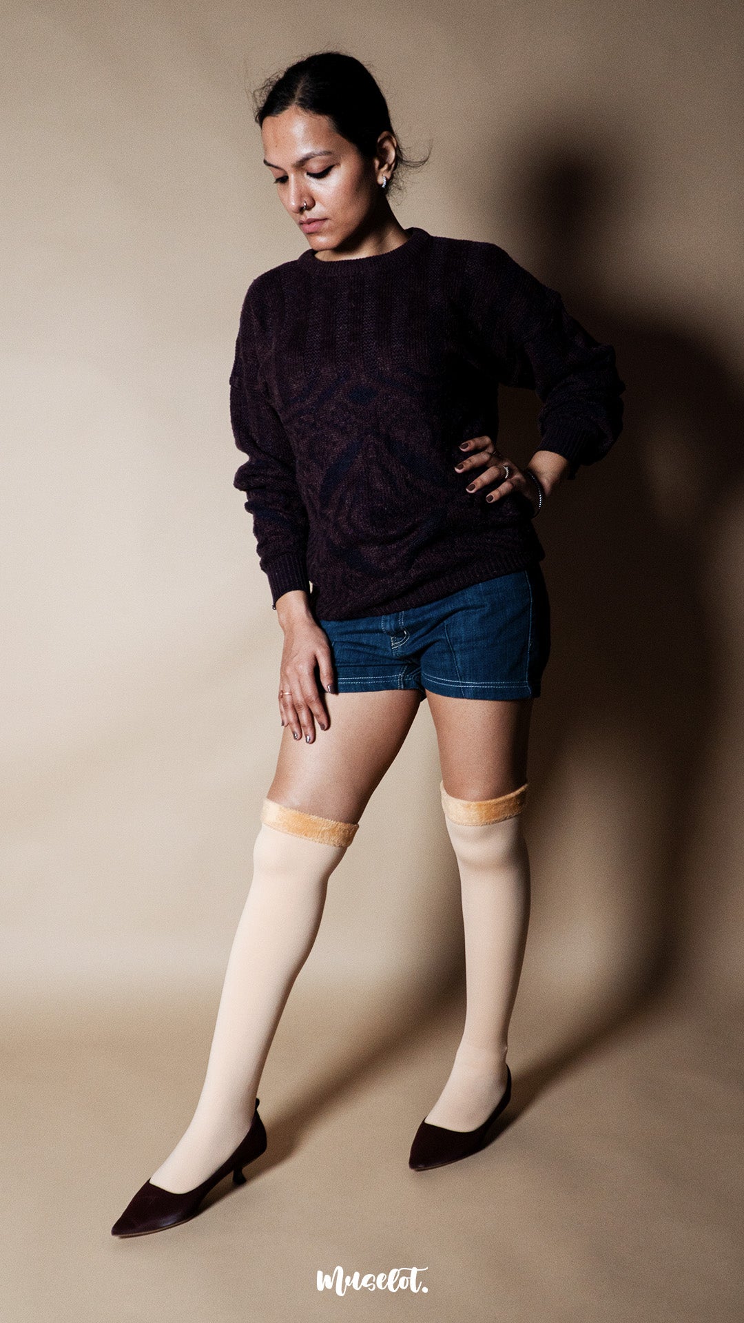 Knee-High Warm Furry Skin Socks