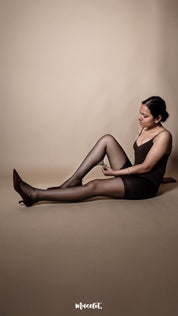 Ultra Thin Skin-Like Black Sheer Stockings (15 denier)