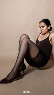 Ultra Thin Skin-Like Black Sheer Stockings (15 denier)