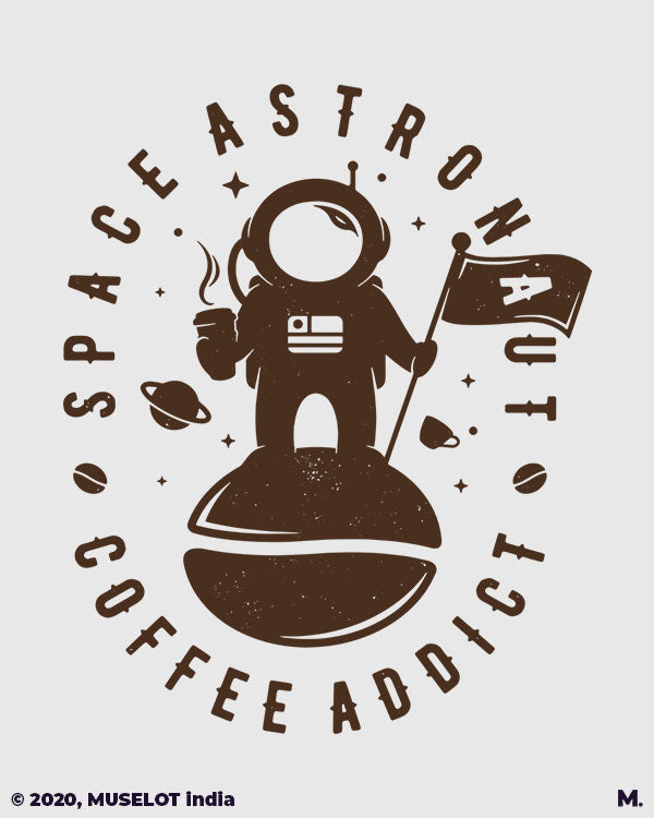 Space astronaut, coffee addict printed hoodies