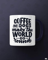Coffee and dogs printed mugs