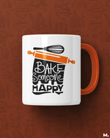 Bake someone happy printed mugs