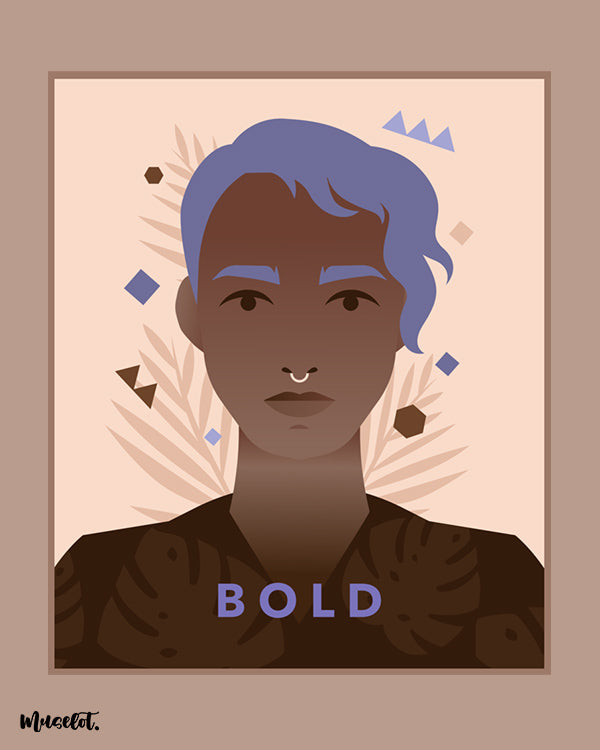 Bold illustrated framed and unframed posters for LGBTQ pride community at Muselot