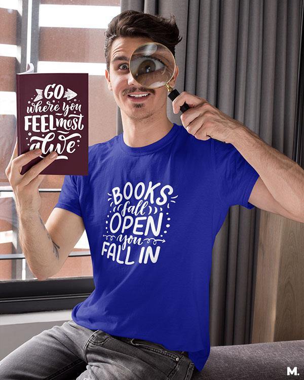 Printed t shirts - Books fall open, you fall in  - MUSELOT