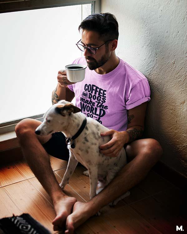 printed t shirts - Coffee and dogs  - MUSELOT