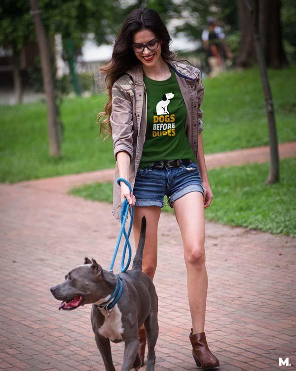 printed t shirts - Dogs before dudes  - MUSELOT