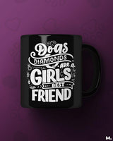 Dogs and diamonds printed mugs